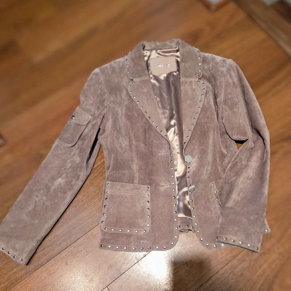 Mertillo genuine suede jacket with metal accents size S